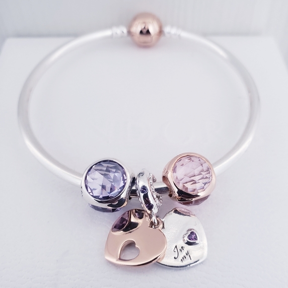 ❤️Authentic Pandora TWO TONE BRACELET LOVE 4pc 🎁 SET - Picture 1 of 13